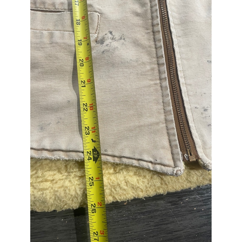 Carhartt Mens Size XL Tan Vest Vintage Sherpa Lined Duck Canvas Workwear 6SV - Picture 8 of 8